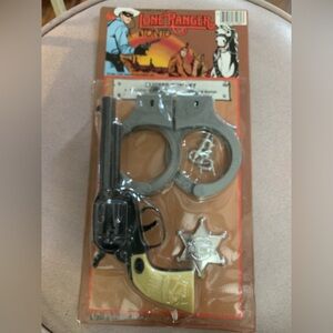 Lone Ranger & Tonto Clicker Gun Set Toy Sealed Larami Toys 1985